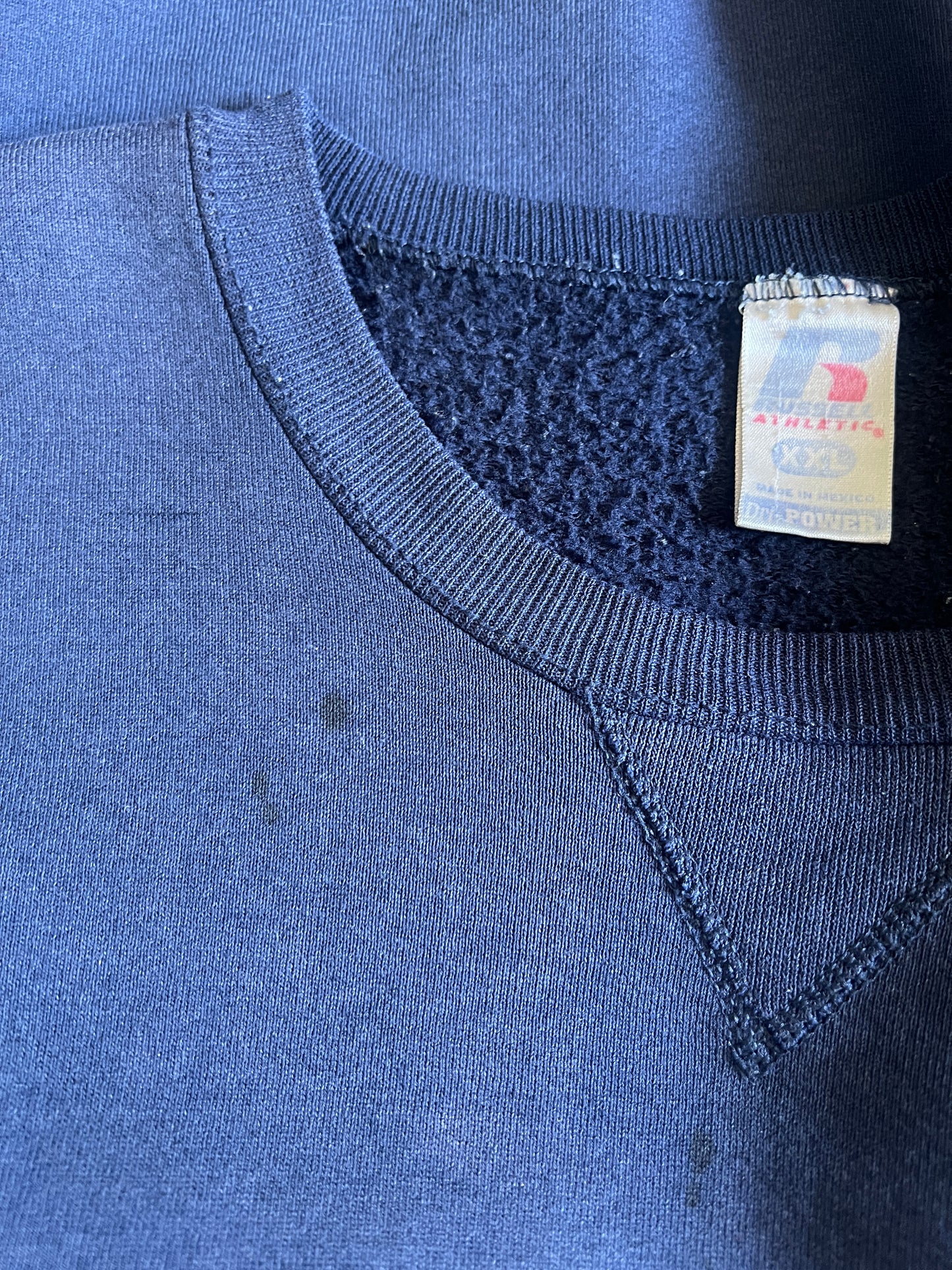 Vintage 90’s Russell Distressed Oversized Sweatshirt w/ MV Logo XXL #23