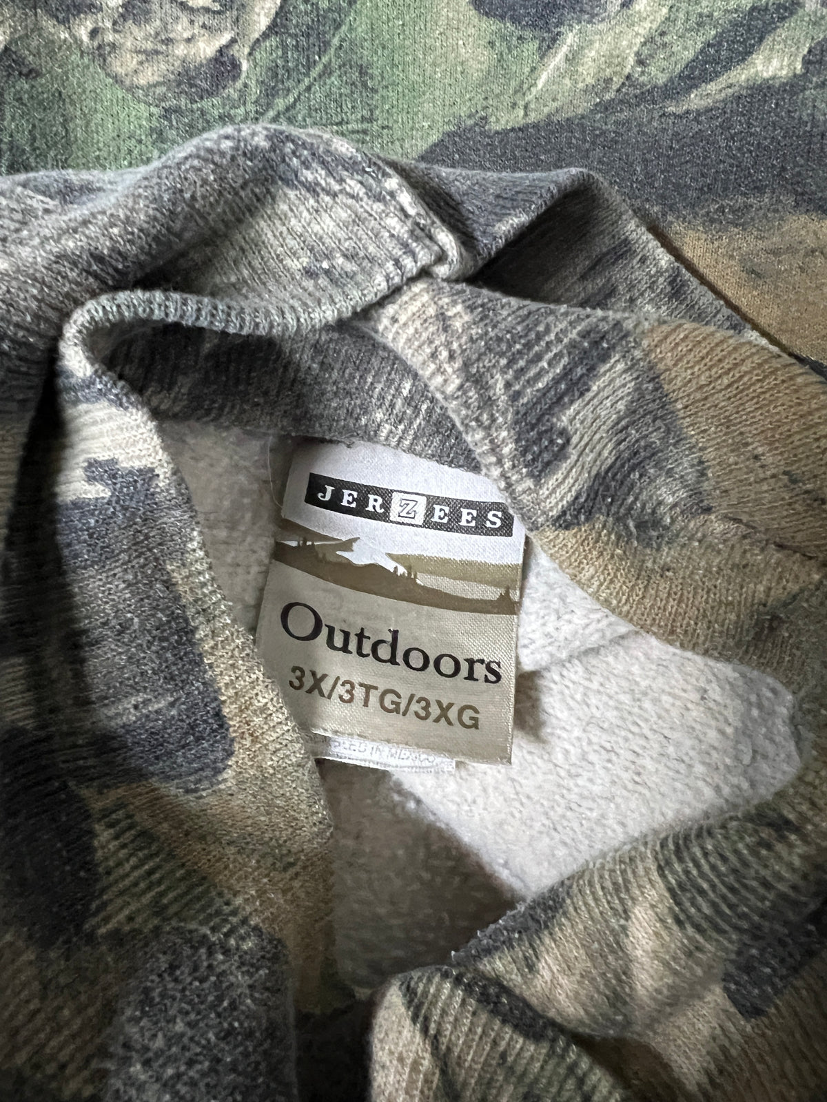 Vintage Oversized Camouflage Turtleneck Sweatshirt XXXL