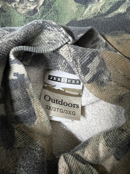 Vintage Oversized Camouflage Turtleneck Sweatshirt XXXL