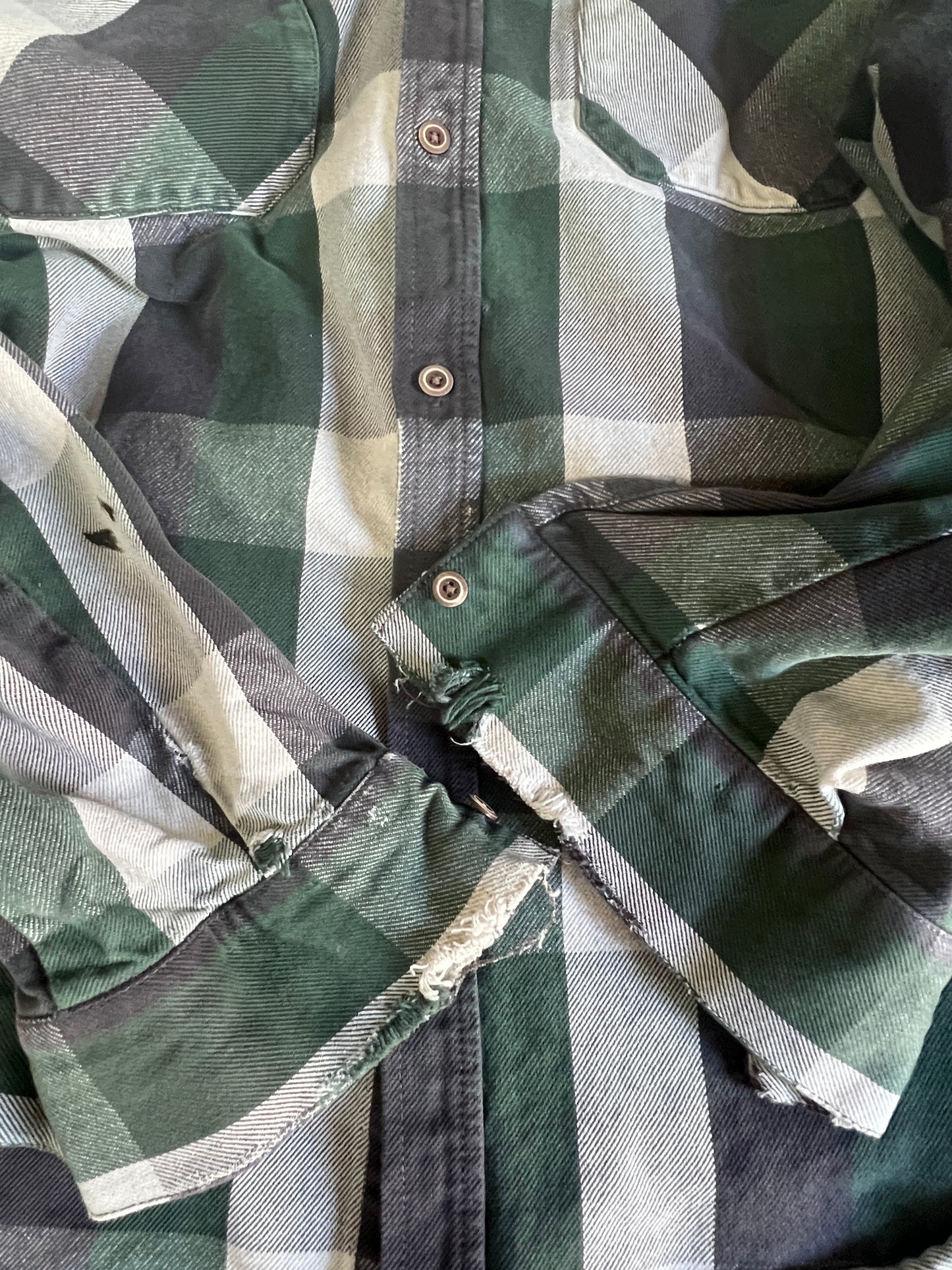 Vintage Faded & Heavily Distressed Heavyweight Harley Davidson Flannel XXL