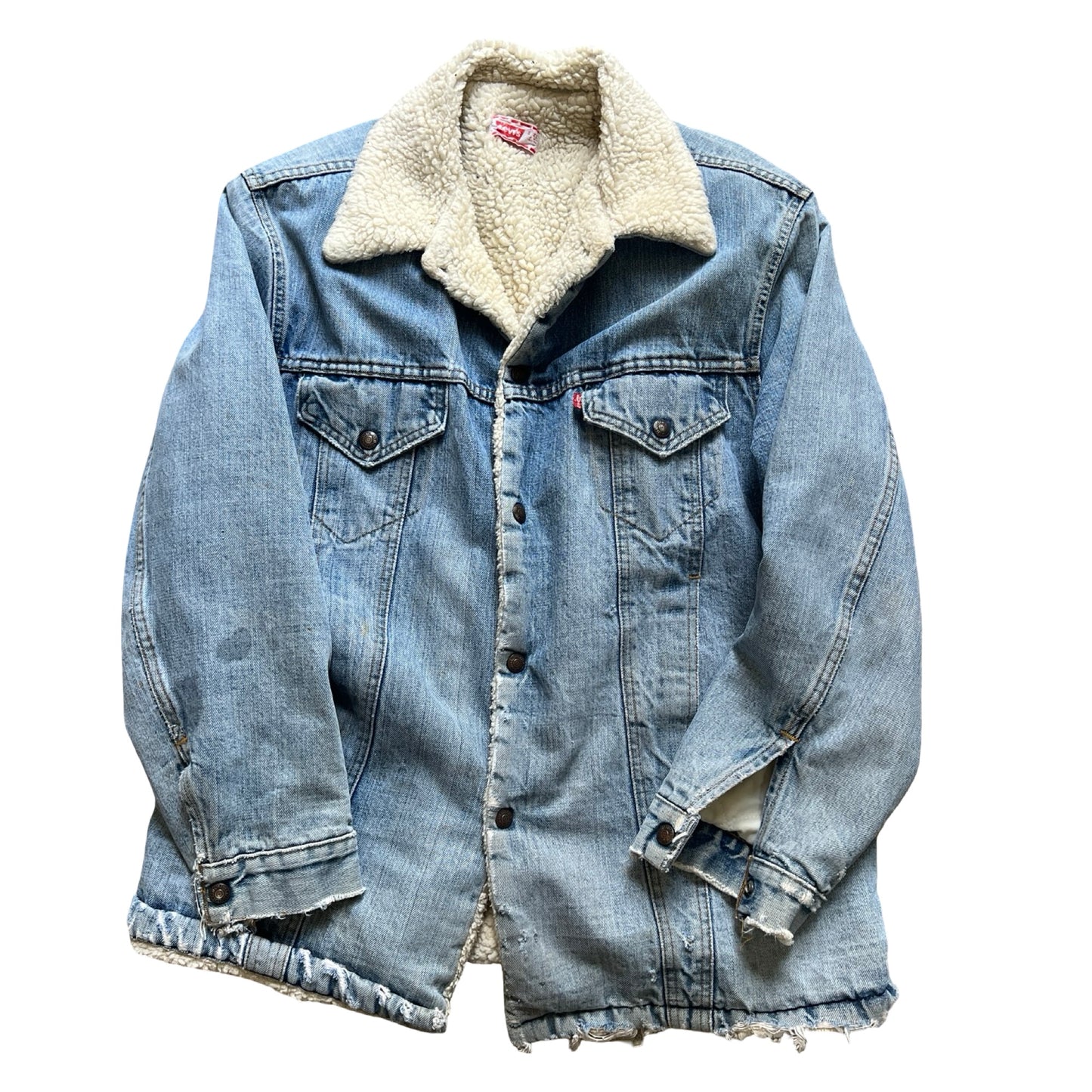 Vintage Worn To Perfection Levi’s Denim Sherpa Jacket 44 XL