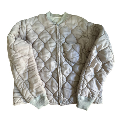 Vintage Cream Quilted Military Jacket Liner