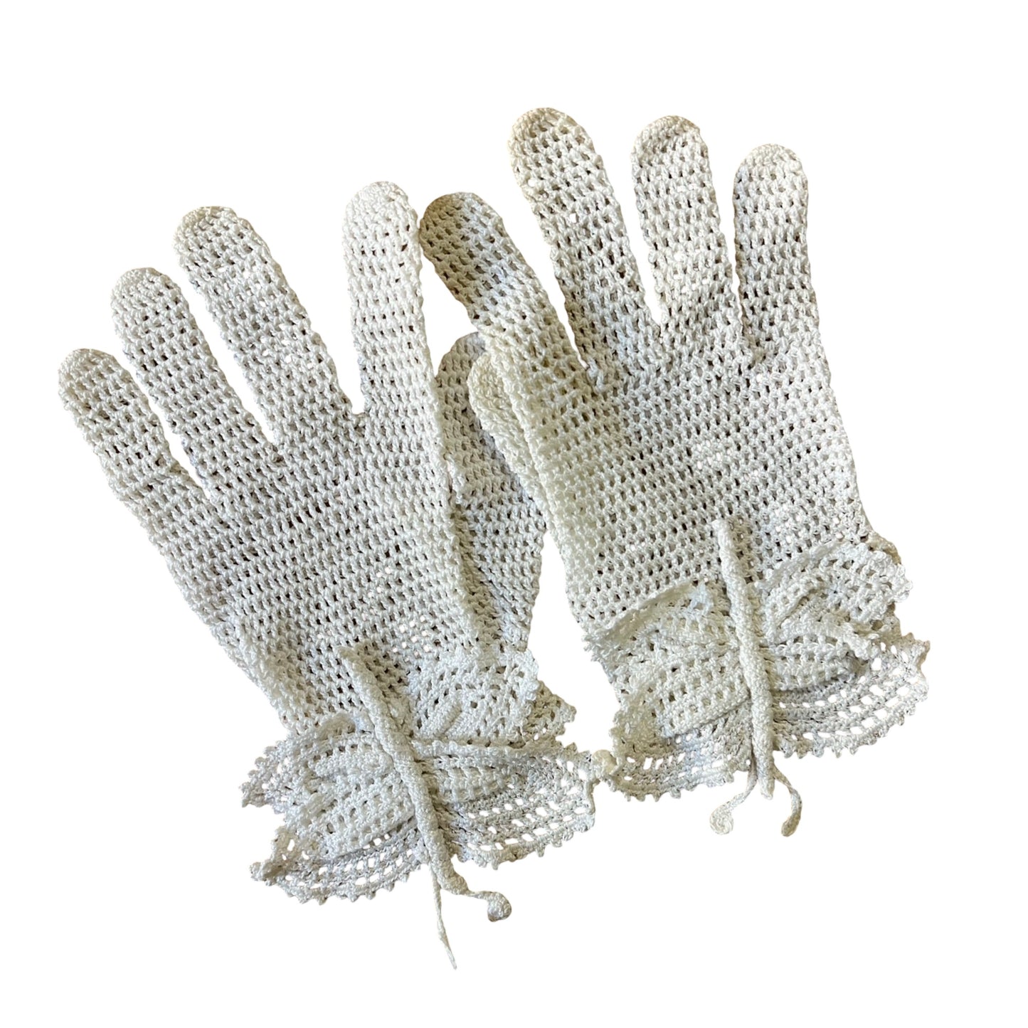 Vintage Crochet Gloves Butterfly