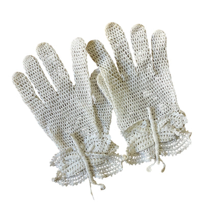 Vintage Crochet Gloves Butterfly