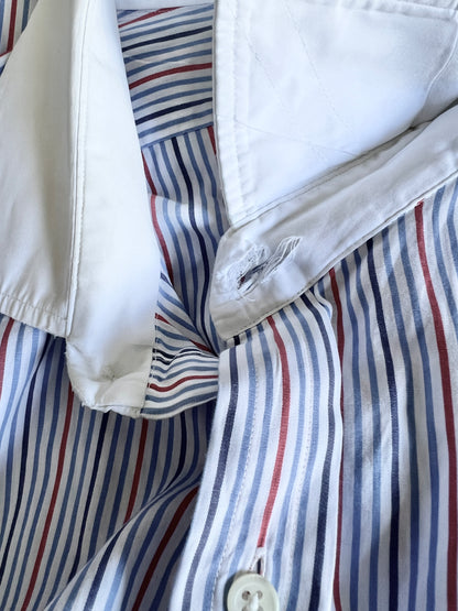 Vintage 1980’s Aquascutum of London Striped Oxford w/ French Collar & Cuffs XL