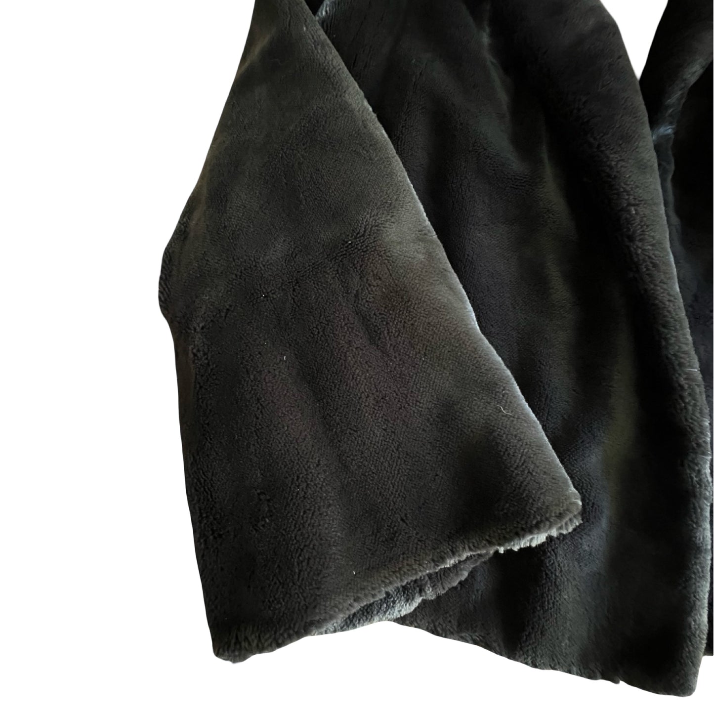 Vintage Shawl Collar Bell Sleeve Silk Lined Faux Fur Jacket O/S