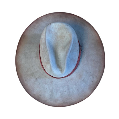 Vintage Bespoke Stetson Hat w/ Vintage Fabric Hat Band and Dyed Tipped Brim