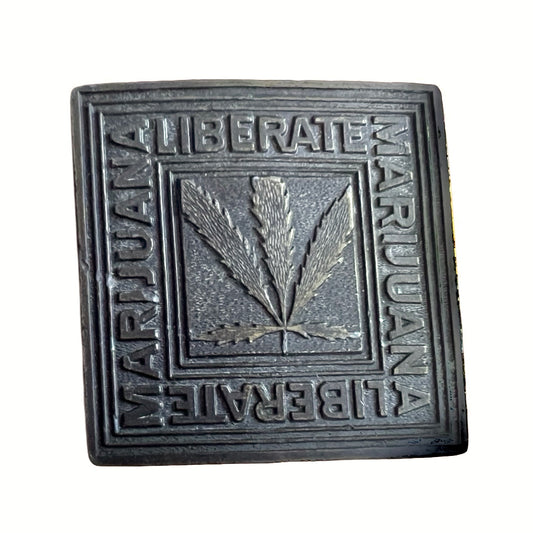 Vintage “Liberate Marijuana” Brass Belt Buckle