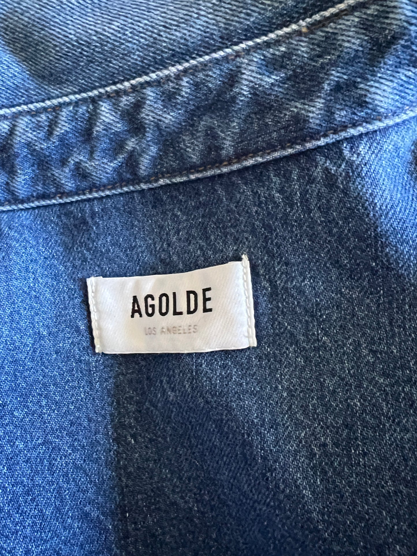 A Gold E Camryn Oversized Denim Shirt Jacket L Never Worn