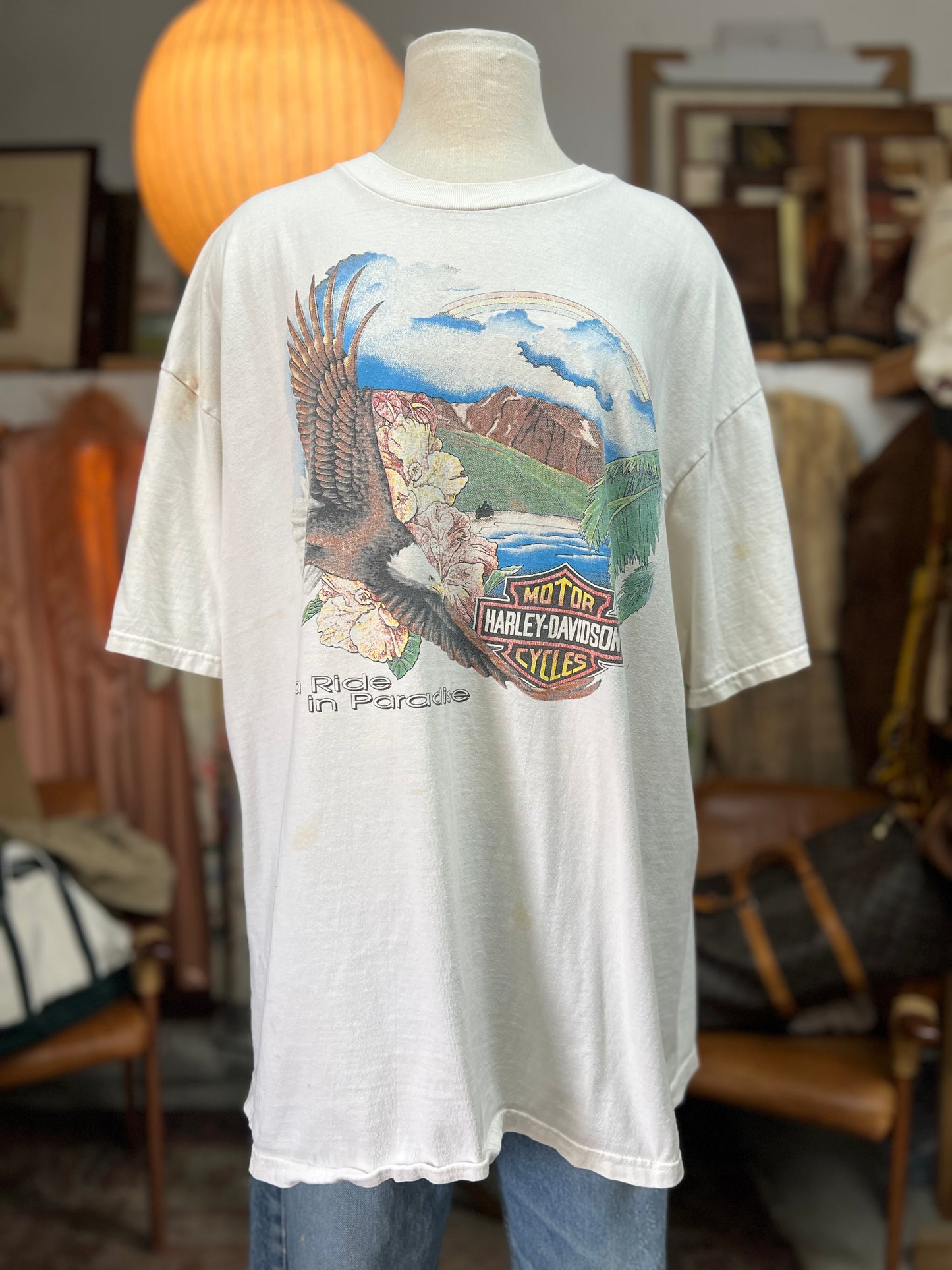 Vintage 1995 Harley Davidson Double Sided Waipahu, Hawaii Tee XL