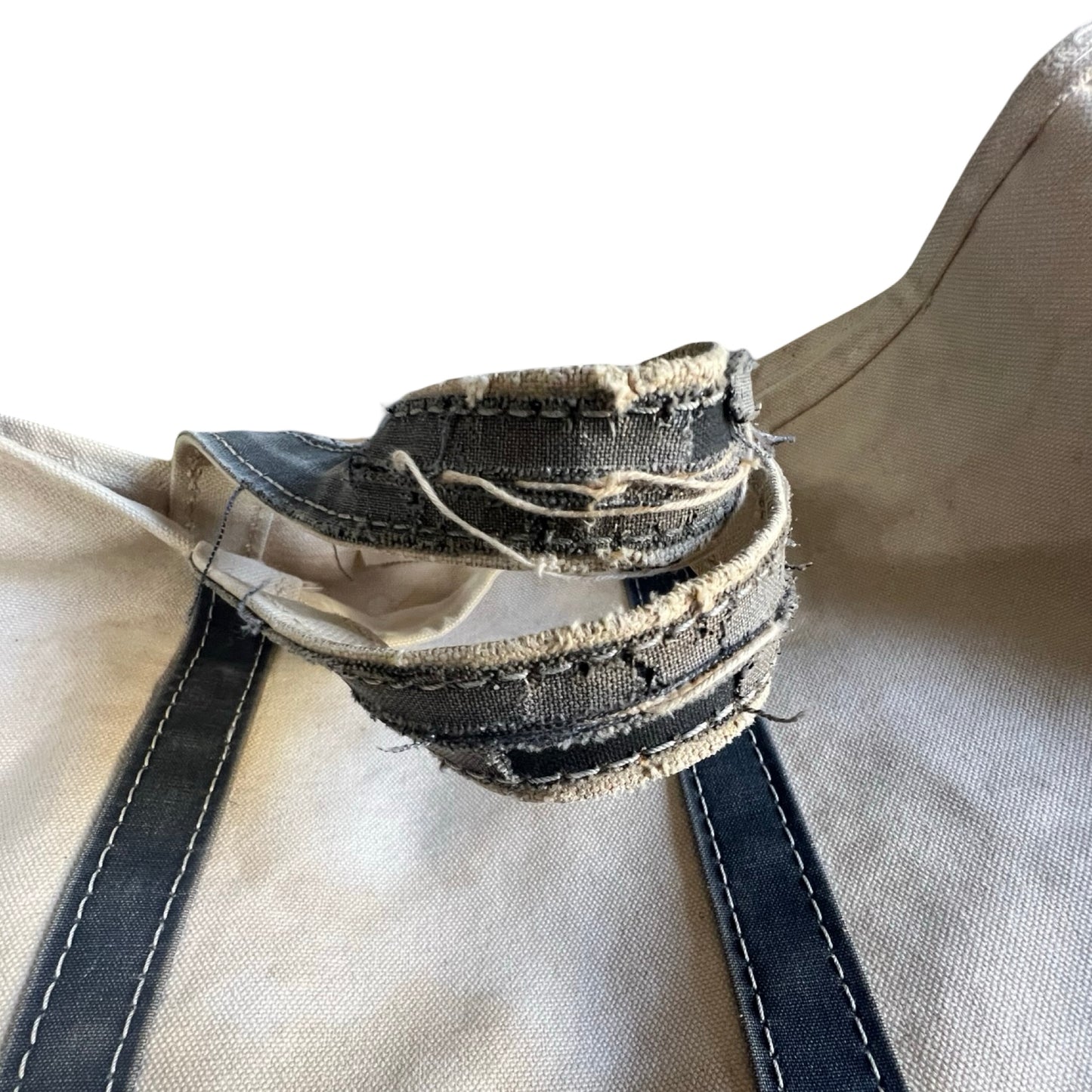 Rare Vintage 70’s/80’s Sawtooth Label Heavily Distressed LL Bean Faded Navy Boat & Tote Bag