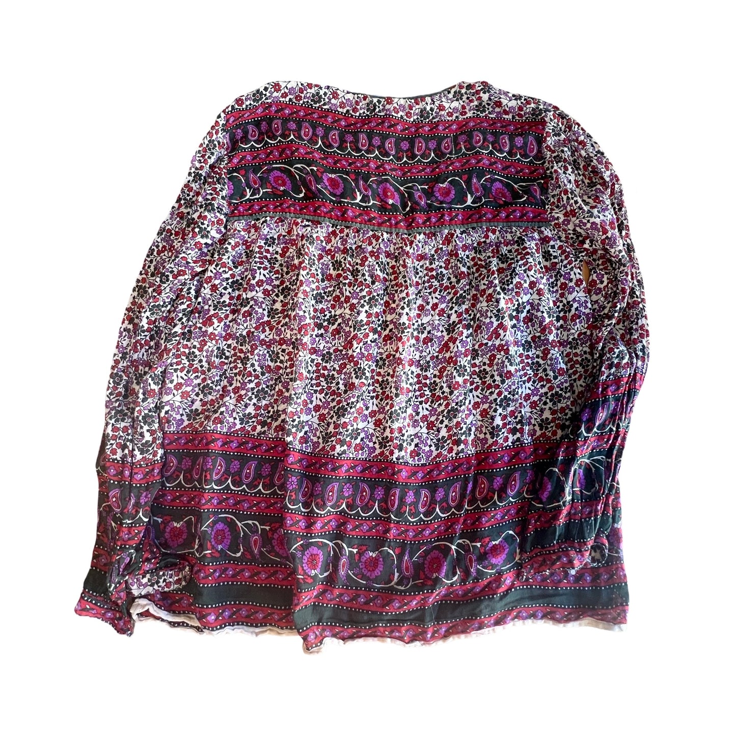 Vintage 70’s India Block Print Sheer Cotton Gauze Blouse