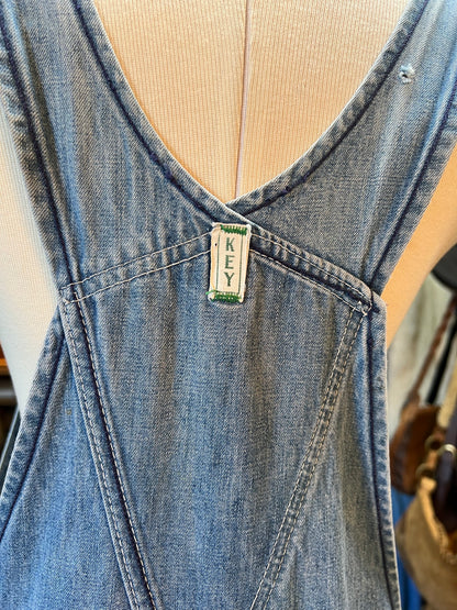 Vintage Distressed Key Imperial Denim Overalls