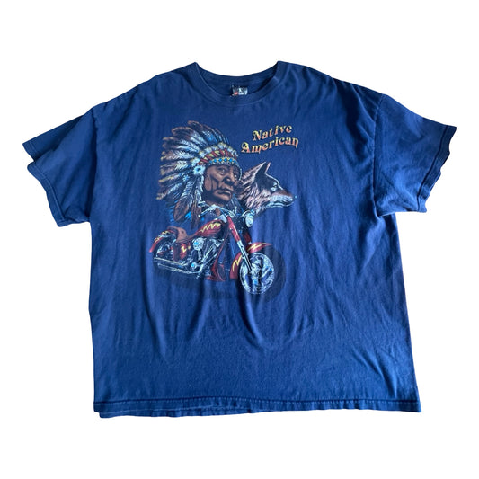 Vintage Oversized Native American Motorcycle Tee 3XL