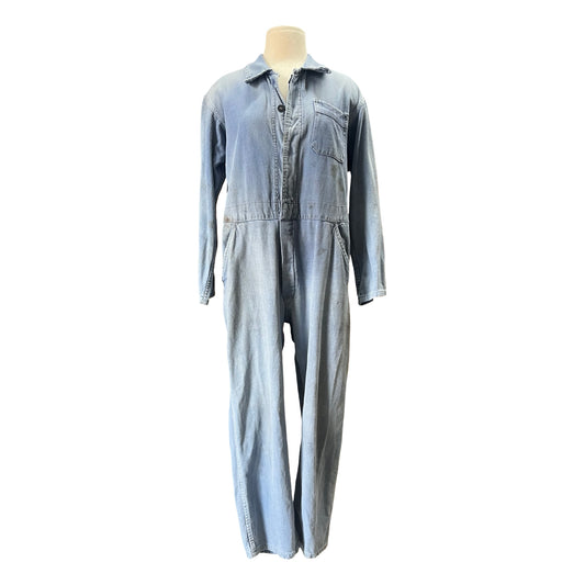Very Rare Vintage 1950’s French Moleskin Jumpsuit by Populaire