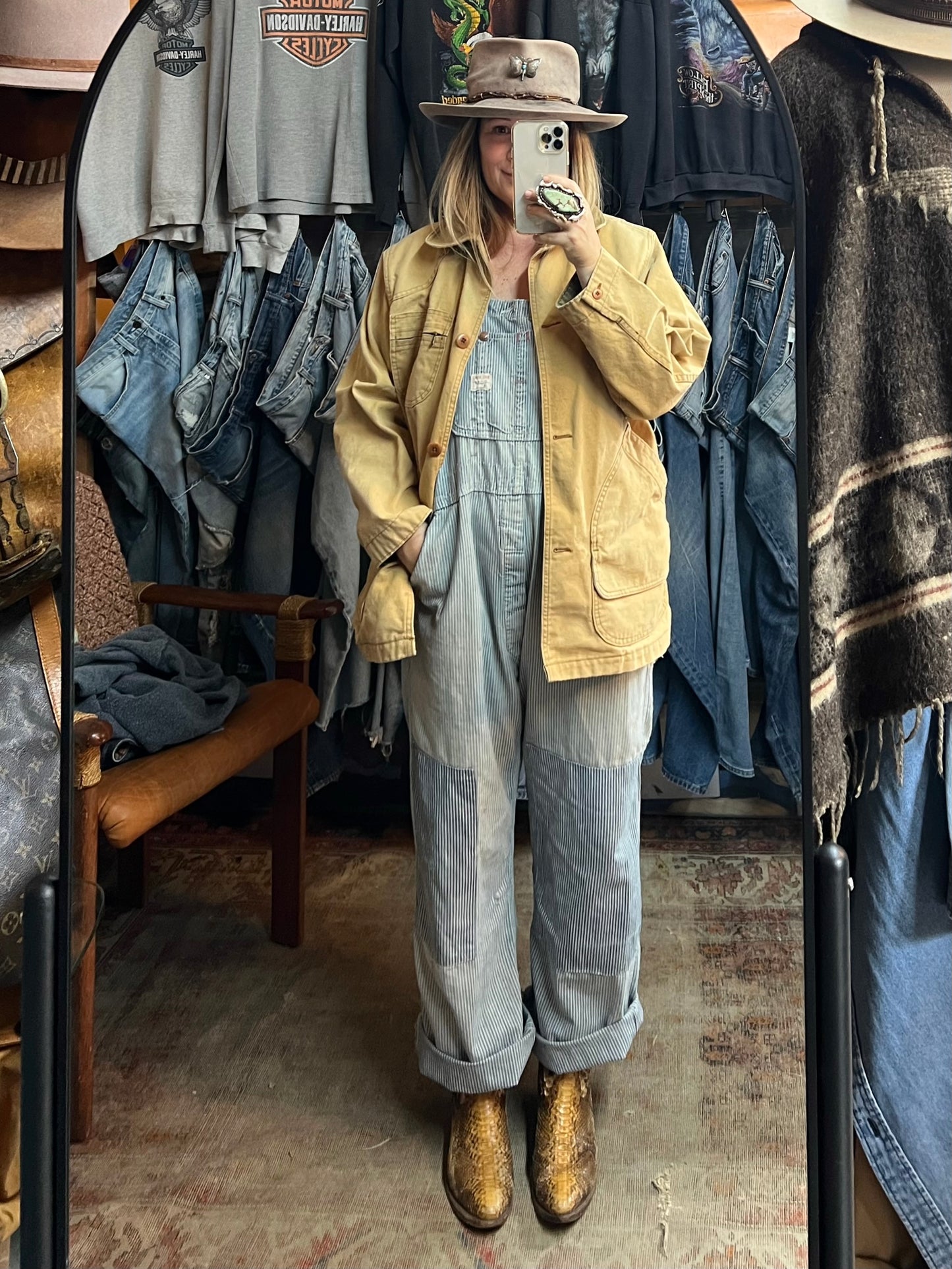 Vintage 1980’s LL Bean Womens Sun Faded & Heavily Distressed Chore Coat L
