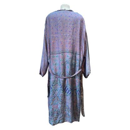 Vintage Handmade Reversible Silk Kimono Robe O/S