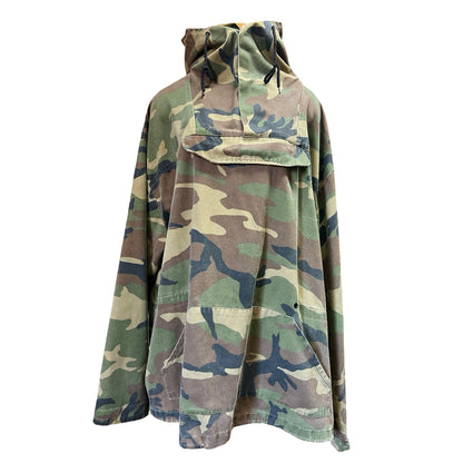 Vintage Military Issued Woodland Camo Hooded Anorak 3XL
