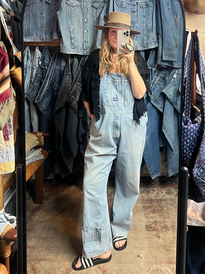 Vintage Faded Distressed Worn To Perfection Big Smith Overalls w/ Patch