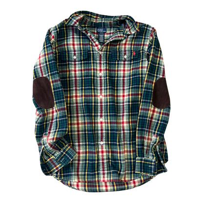 Polo Ralph Lauren Boys Plaid Flannel Suede Elbow Patches XL