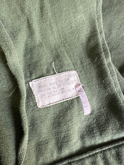 Vintage Army Jacket w/Patches and Original Beauchamping Art Sample “I Love My Family” Tribe Transfer