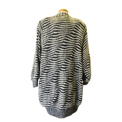 Vintage 80’s Zebra Stripe Sweater Coat Eugenia by Angenie L