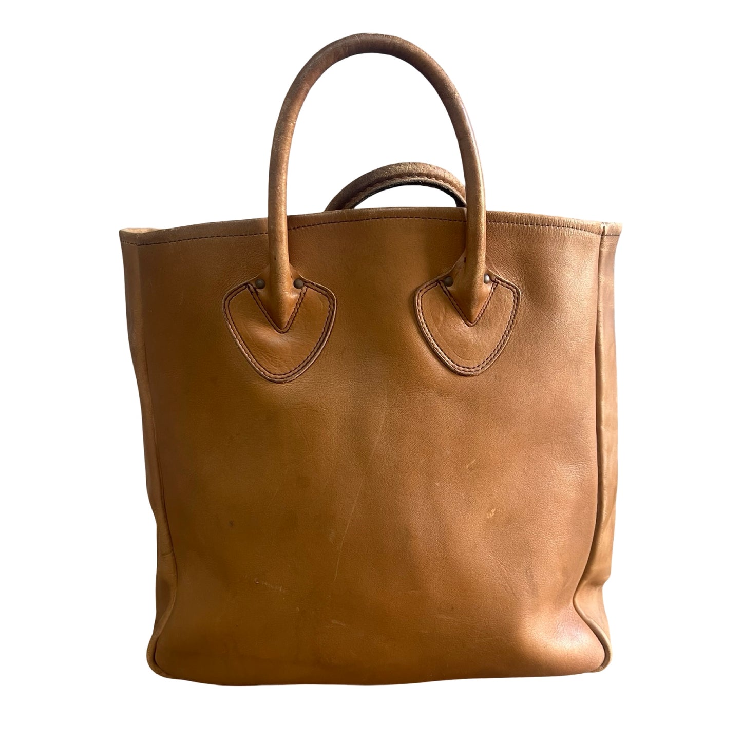 RARE Vintage LL Bean 1970’s Cursive Label Distressed Leather Tote M