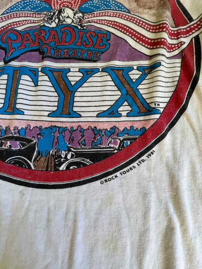 Vintage Styx 1981 Paradise Theater Single Stitch Raglan T-Shirt