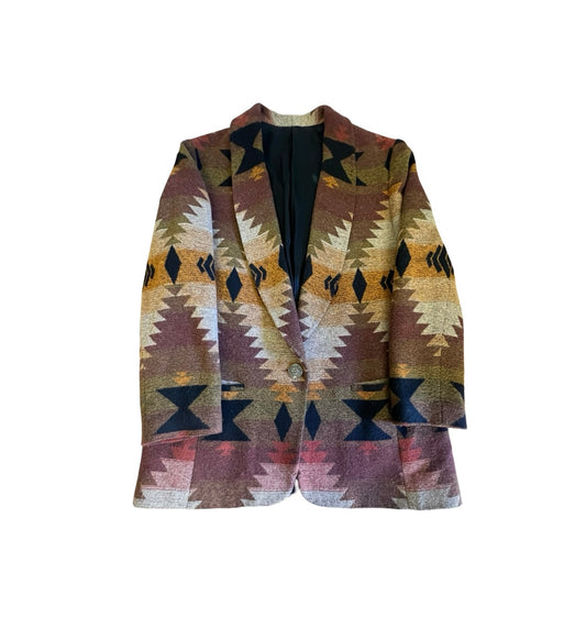 Vintage 80’s Southwestern Earth Tone Take Six Lined Blazer L