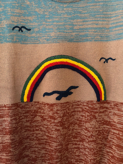 Vintage 70’s Rainbow Seagull Sweater