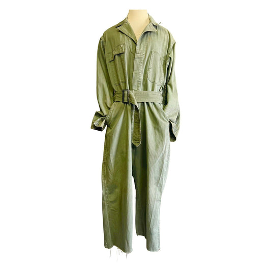 Vintage Belted Army Jumpsuit Distressed 42R