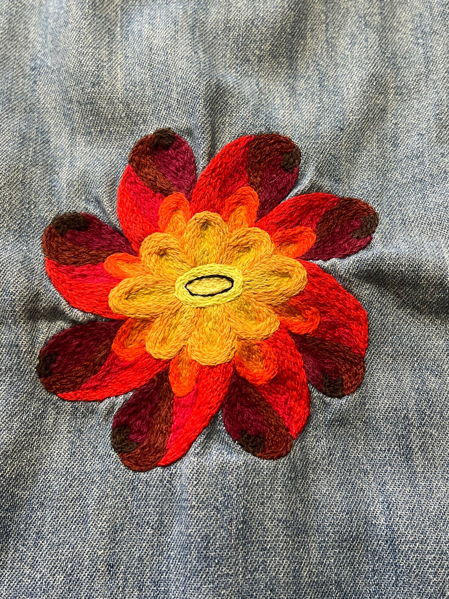 Vintage Sanforized Wrangler Pearl Snap Shirt Embroidered Flower
