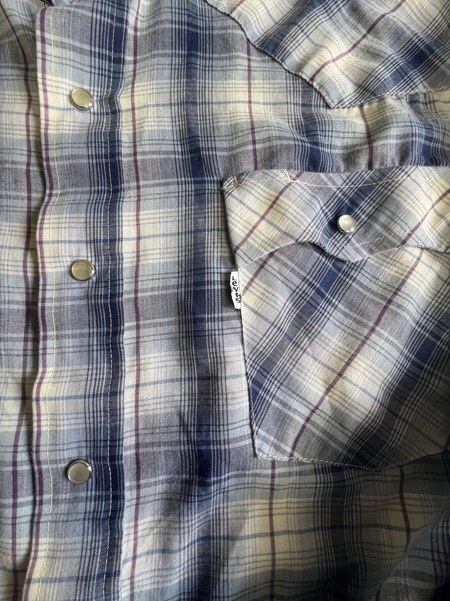 Vintage Levi’s Soft & Paper Thin Plaid Pearl Snap Shirt XL