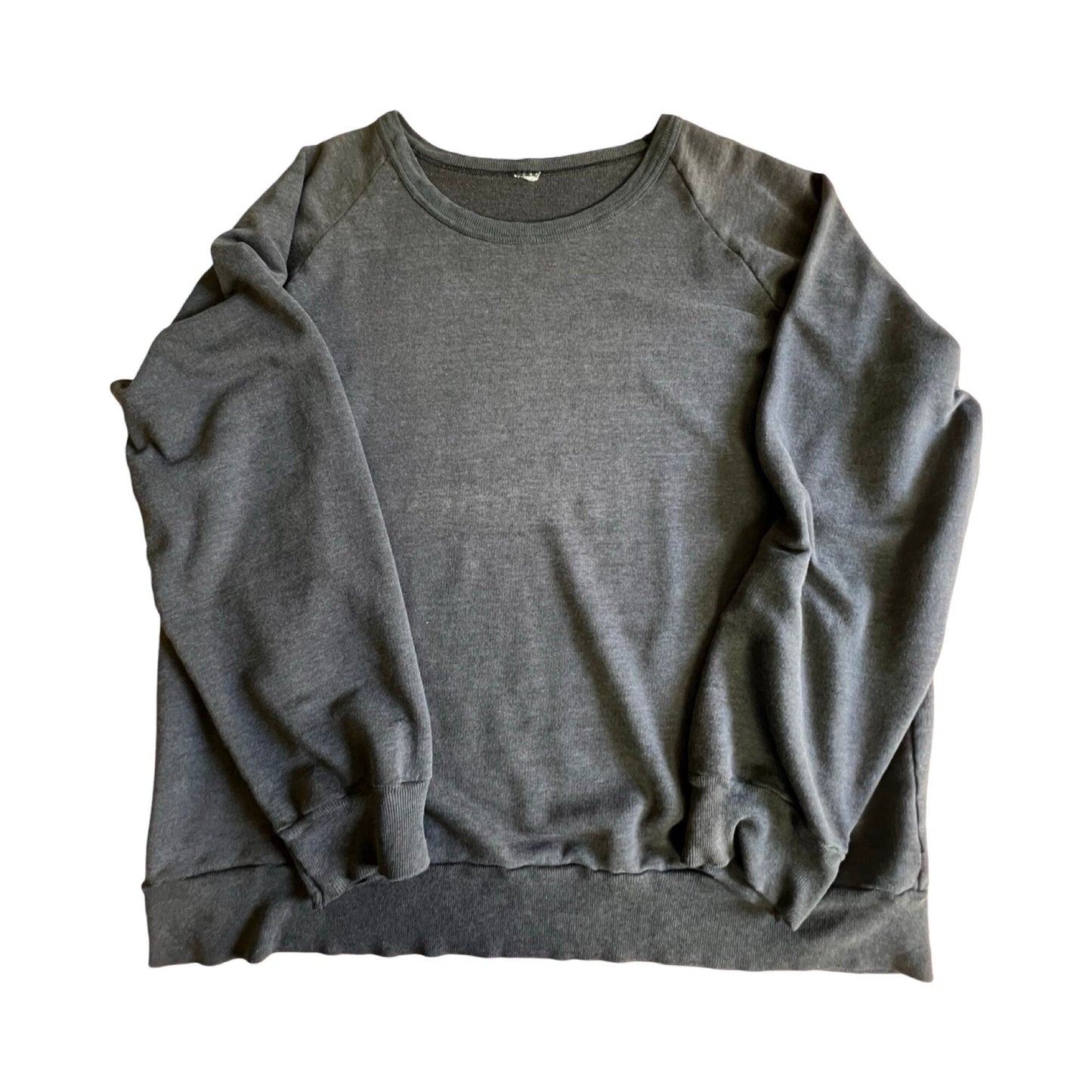 Vintage 70’s/80’s Faded Black Crew Neck Raglan Sleeve Sweatshirt