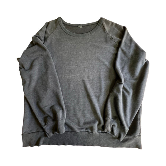 Vintage 70’s/80’s Faded Black Crew Neck Raglan Sleeve Sweatshirt