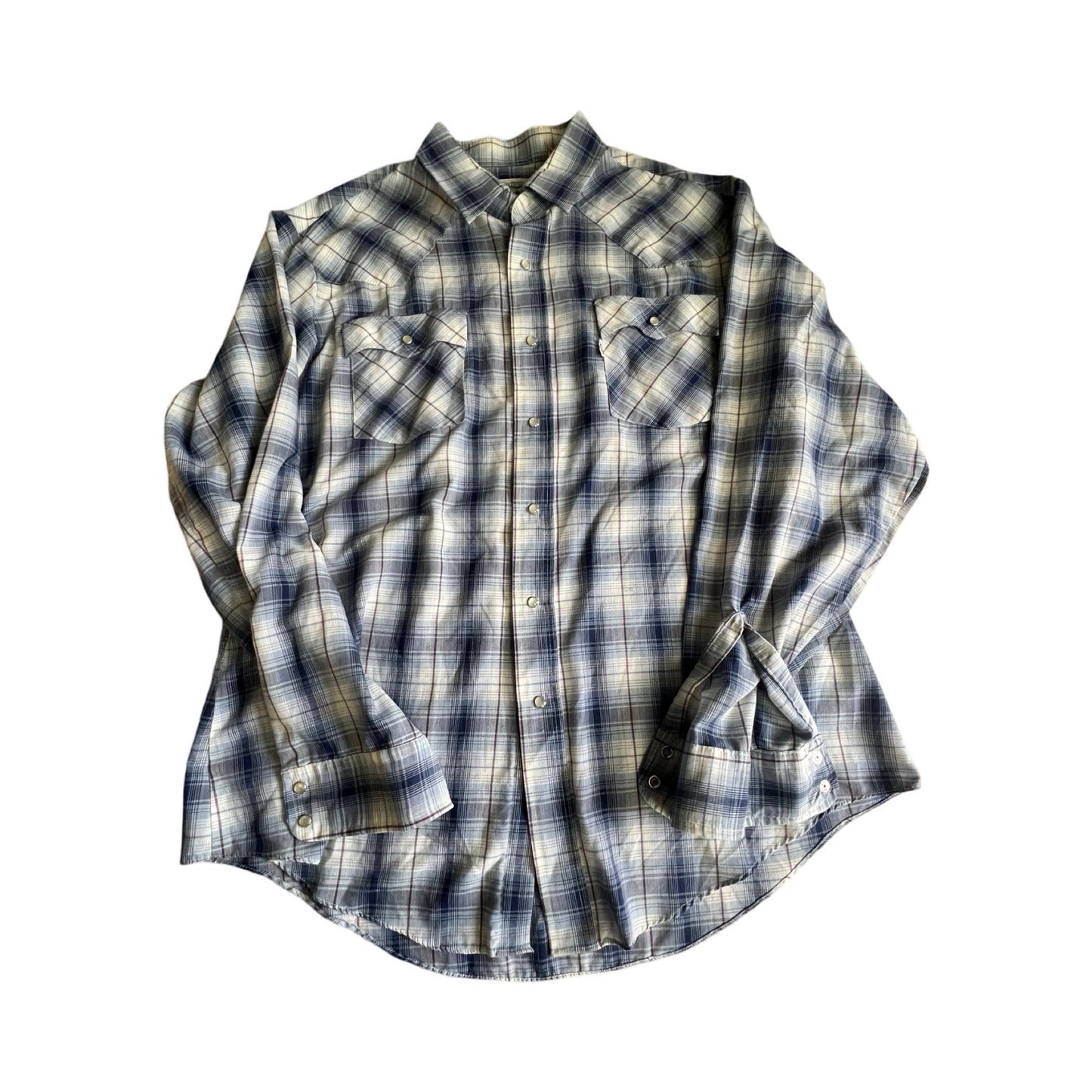 Vintage Levi’s Soft & Paper Thin Plaid Pearl Snap Shirt XL