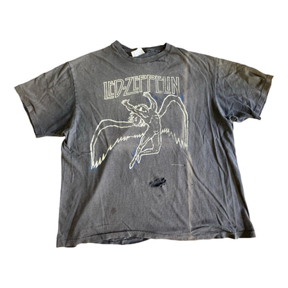 Vintage Original 1984 Led Zeppelin Single Stitch Swan Song Zoso Distressed T-Shirt XL