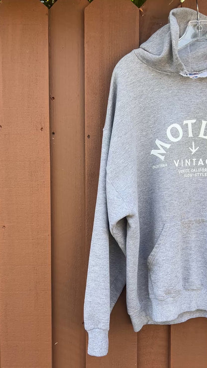 Vintage Oversized Distressed Gray Russell Hoodie w/ MV Logo XL #25