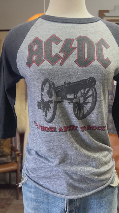 Vintage Original 1982 AC/DC Single Stitch Raglan Tour Tee S